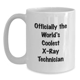 Funny X-Ray Technician Gifts from Friends for Him - Officially The World's Coolest X-ray Technician White Coffee Mug - Unique Christmas Unique Gifts - Main